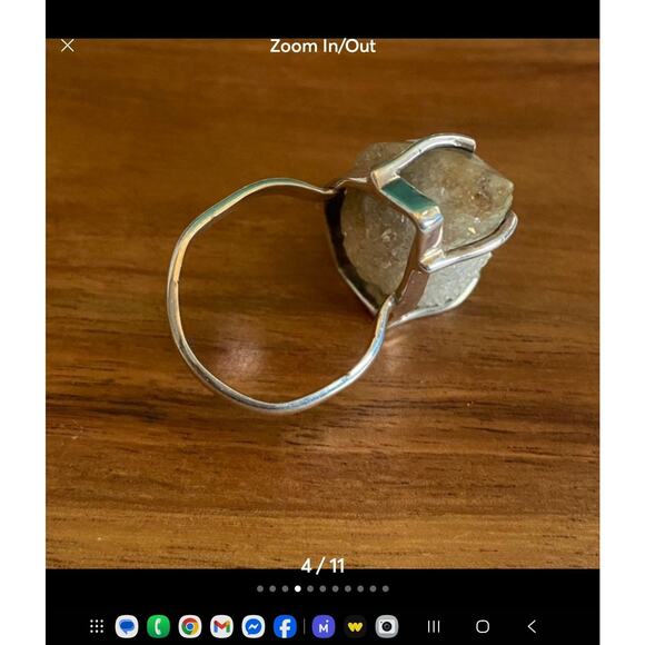 VINTAGE .925 DRUZZY FOSSILIZED SHELL RING main image 7